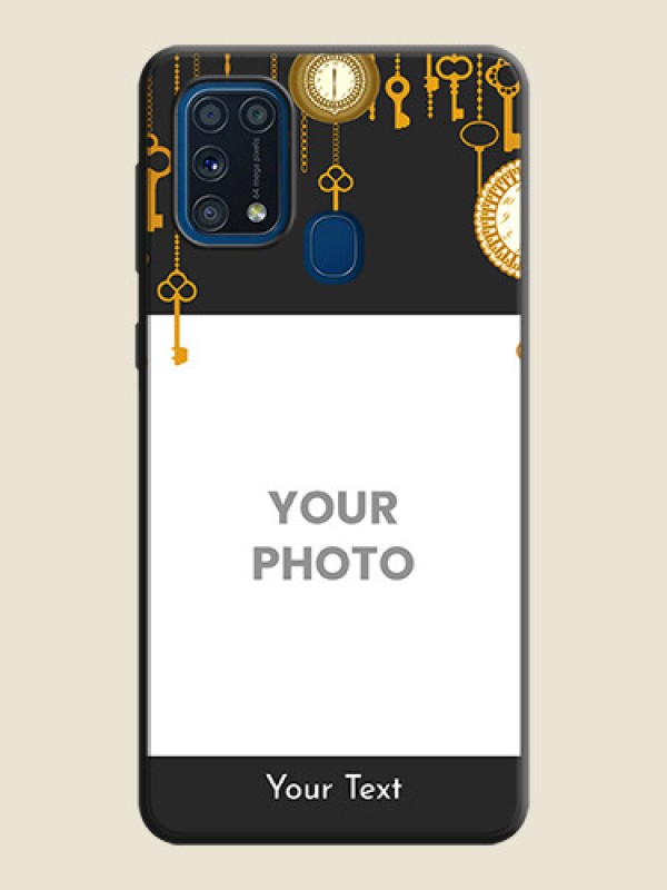 Custom Decorative Design with Text on Space Black Custom Soft Matte Back Cover - Galaxy M31 - alternate view