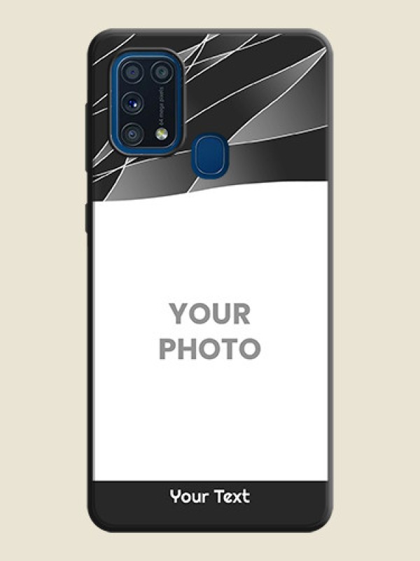 Custom Mixed Wave Lines - Photo on Space Black Soft Matte Mobile Cover - Galaxy M31 - alternate view