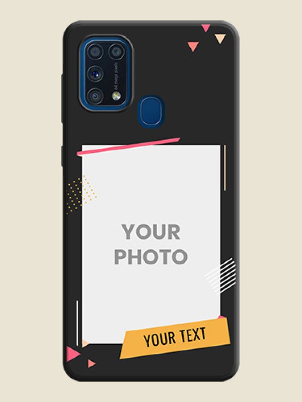 Custom Photo Frame with Triangle Small Dots - Photo on Space Black Soft Matte Back Cover - Galaxy M31 - alternate view