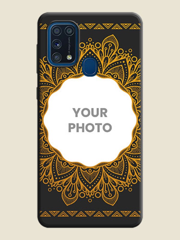 Custom Round Image with Floral Design - Photo on Space Black Soft Matte Mobile Cover - Galaxy M31 - alternate view