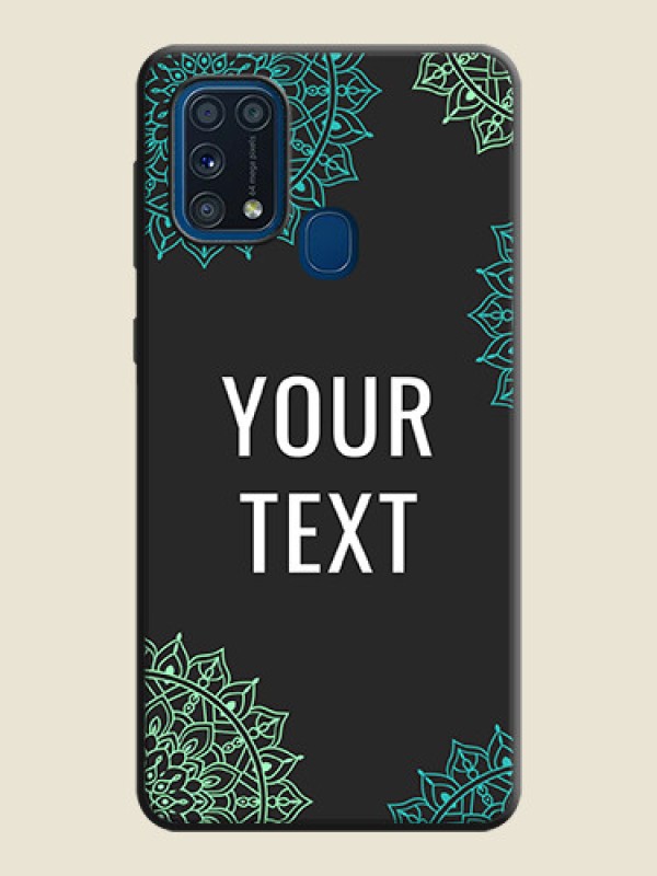 Custom Your Name with Floral Design on Space Black Custom Soft Matte Back Cover - Galaxy M31 - alternate view