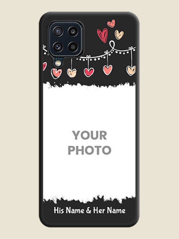 Custom Pink Love Hangings with Name on Space Black Custom Soft Matte Phone Cases - Galaxy M32 4G Prime Edition - alternate view