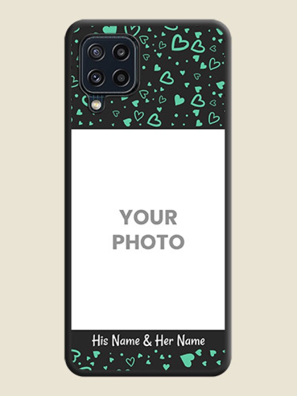 Custom Sea Green Indefinite Love Pattern on Photo on Space Black Soft Matte Mobile Cover - Galaxy M32 4G Prime Edition - alternate view