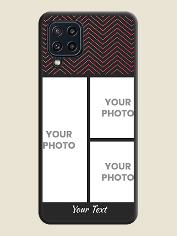 Custom Wave Pattern with 3 Image Holder on Space Black Custom Soft Matte Back Cover - Galaxy M32 4G Prime Edition - alternate view