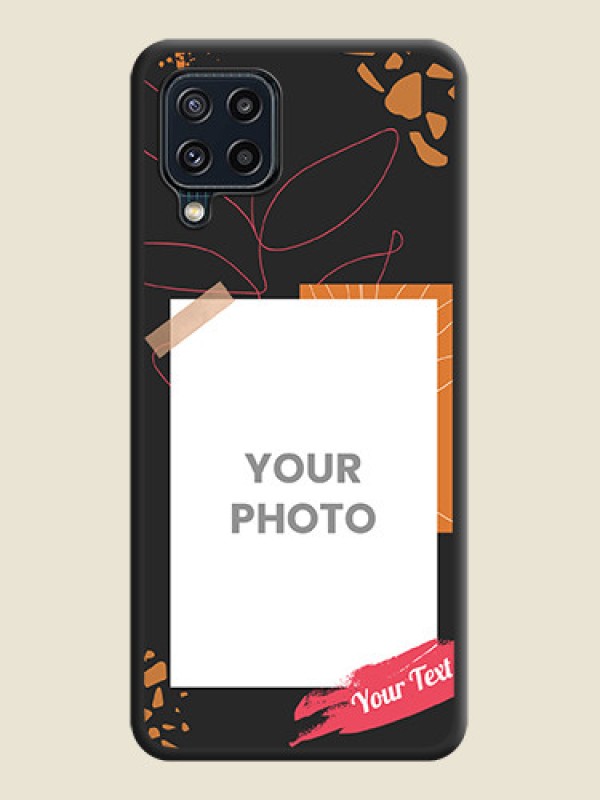 Custom Orange Photo Frame on Space Black Custom Soft Matte Phone Back Cover - Galaxy M32 4G Prime Edition - alternate view