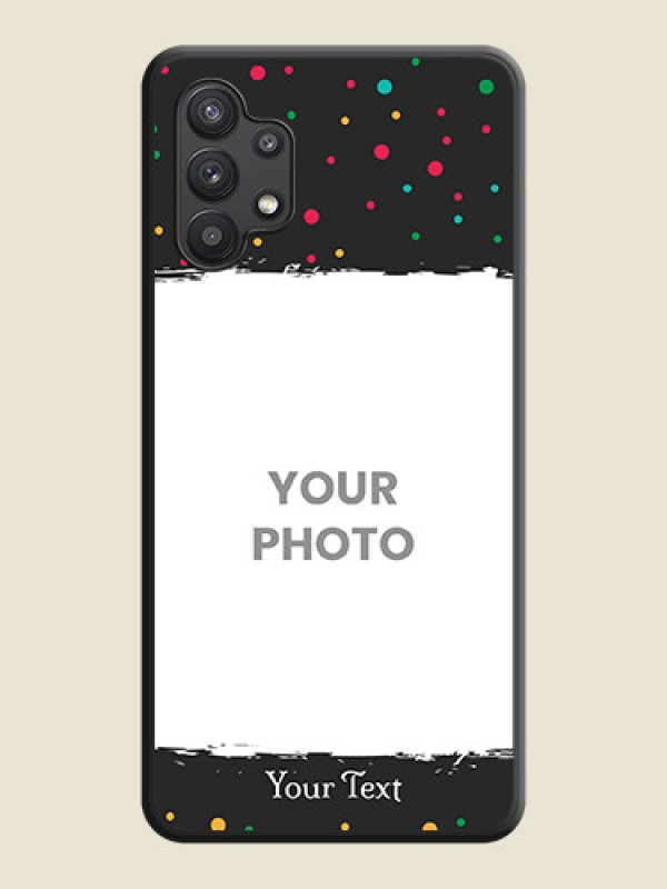 Custom Multicolor Dotted Pattern with Text on Space Black Custom Soft Matte Phone Back Cover - Galaxy M32 5G - alternate view