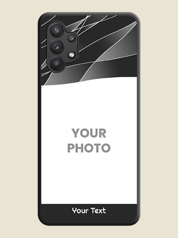 Custom Mixed Wave Lines on Photo on Space Black Soft Matte Mobile Cover - Galaxy M32 5G - alternate view