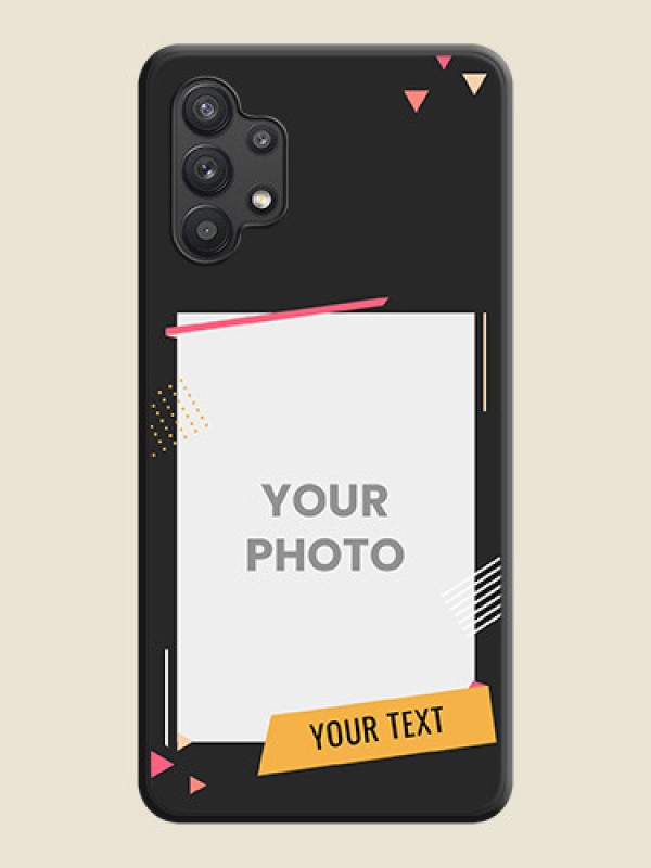 Custom Photo Frame with Triangle Small Dots on Photo on Space Black Soft Matte Back Cover - Galaxy M32 5G - alternate view
