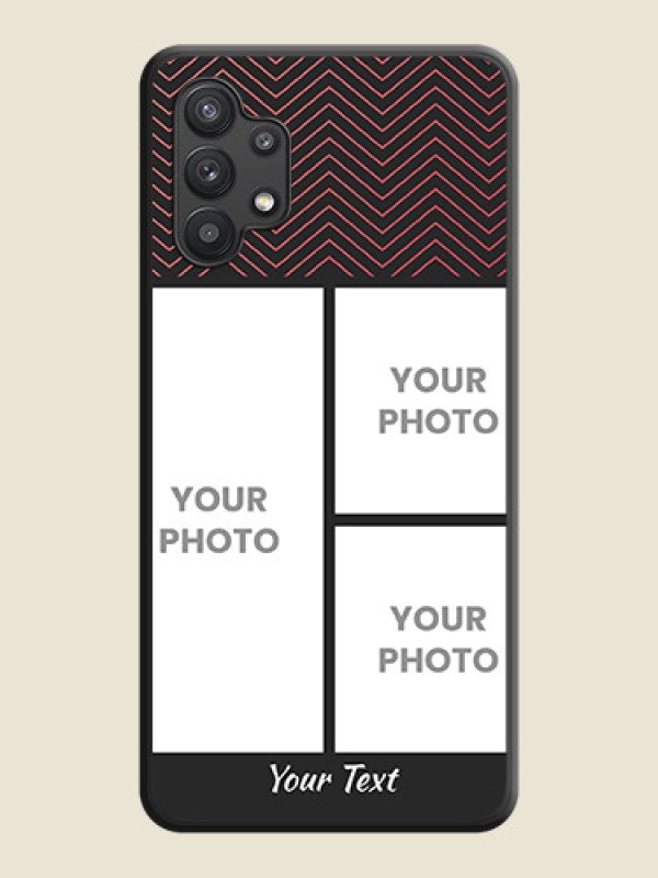Custom Wave Pattern with 3 Image Holder on Space Black Custom Soft Matte Back Cover - Galaxy M32 5G - alternate view