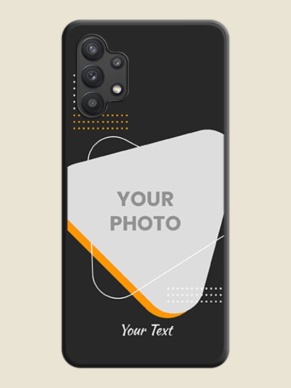 Custom Yellow Triangle on Photo on Space Black Soft Matte Phone Cover - Galaxy M32 5G - alternate view