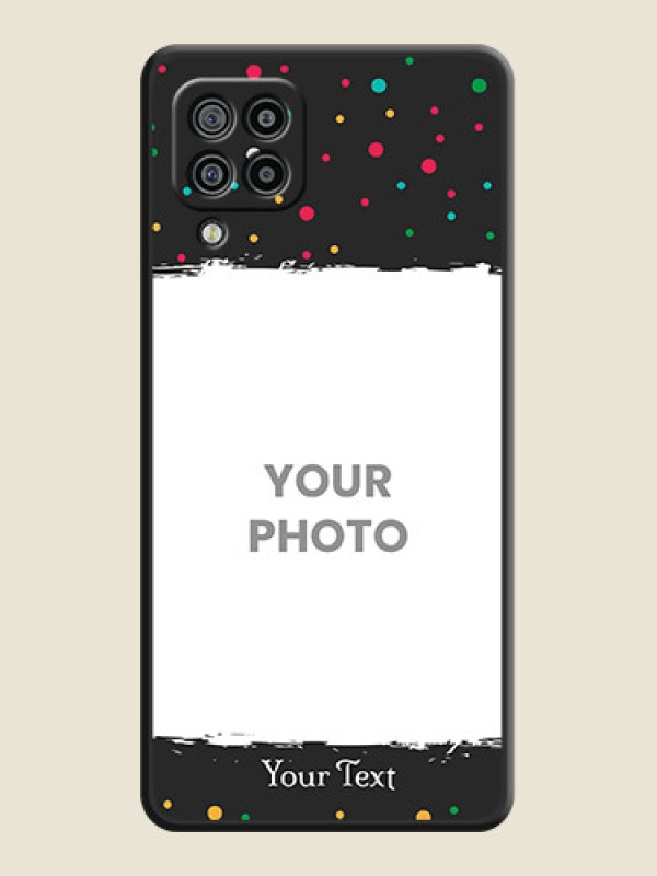 Custom Multicolor Dotted Pattern with Text on Space Black Custom Soft Matte Phone Back Cover - Galaxy M32 - alternate view