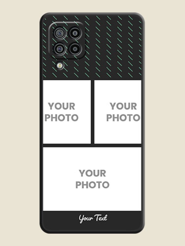 Custom Cross Dotted Pattern with 2 Image Holder  on Personalised Space Black Soft Matte Cases - Galaxy M32 - alternate view