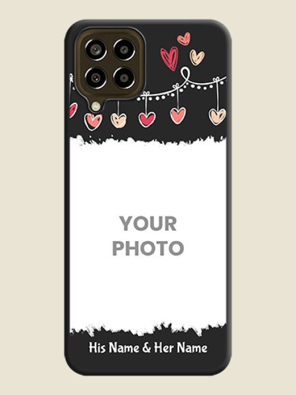 Custom Pink Love Hangings with Name on Space Black Custom Soft Matte Phone Cases - Galaxy M33 5G - alternate view