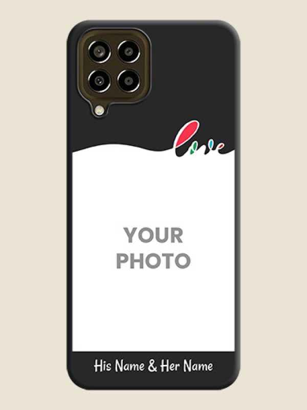 Custom Fall in Love Pattern with Picture on Photo on Space Black Soft Matte Mobile Case - Galaxy M33 5G - alternate view