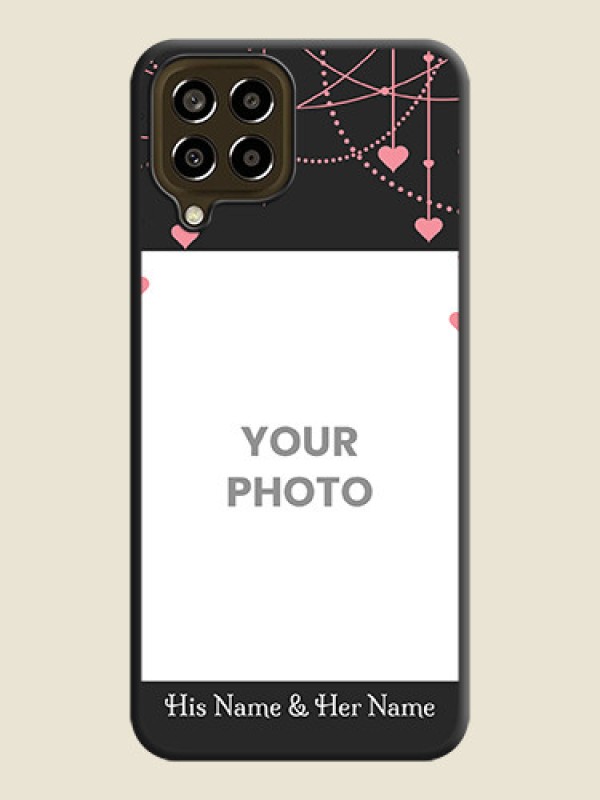 Custom Pink Love Hangings with Text on Space Black Custom Soft Matte Back Cover - Galaxy M33 5G - alternate view