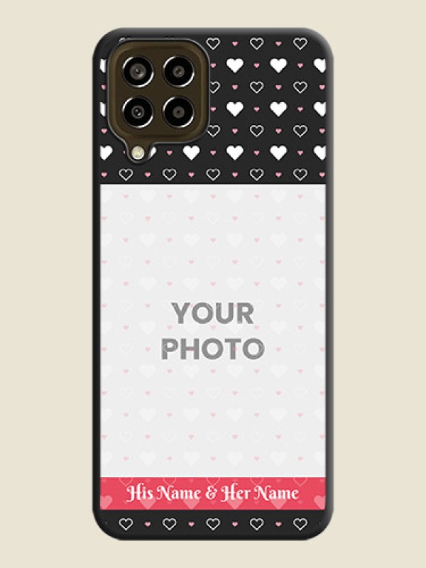 Custom White Color Love Symbols with Text Design on Photo on Space Black Soft Matte Phone Cover - Galaxy M33 5G - alternate view