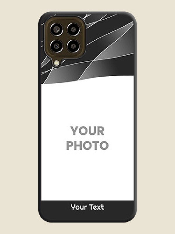 Custom Mixed Wave Lines on Photo on Space Black Soft Matte Mobile Cover - Galaxy M33 5G - alternate view