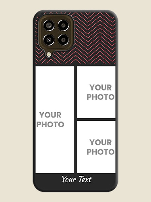 Custom Wave Pattern with 3 Image Holder on Space Black Custom Soft Matte Back Cover - Galaxy M33 5G - alternate view