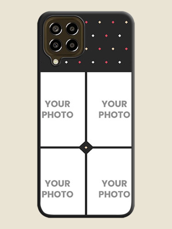 Custom Multicolor Dotted Pattern with 4 Image Holder on Space Black Custom Soft Matte Phone Cases - Galaxy M33 5G - alternate view