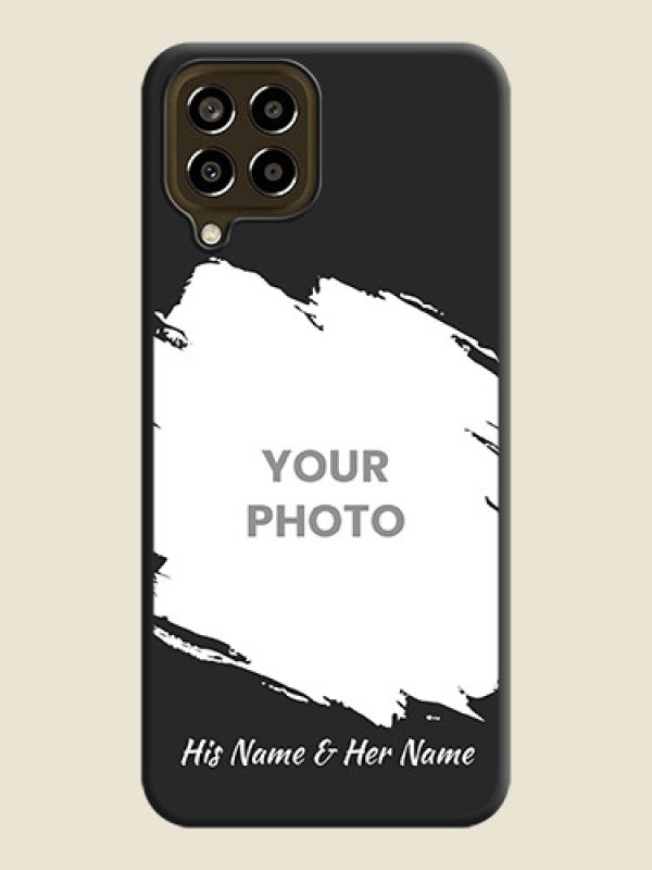 Custom Grunge Brush Strokes on Photo on Space Black Soft Matte Back Cover - Galaxy M33 5G - alternate view