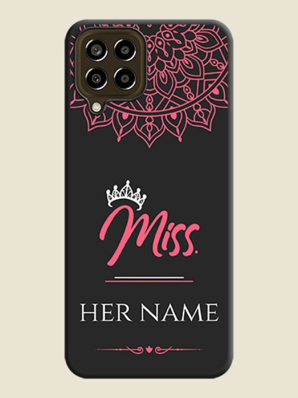 Custom Mrs Name with Floral Design on Space Black Personalized Soft Matte Phone Covers - Galaxy M33 5G - alternate view