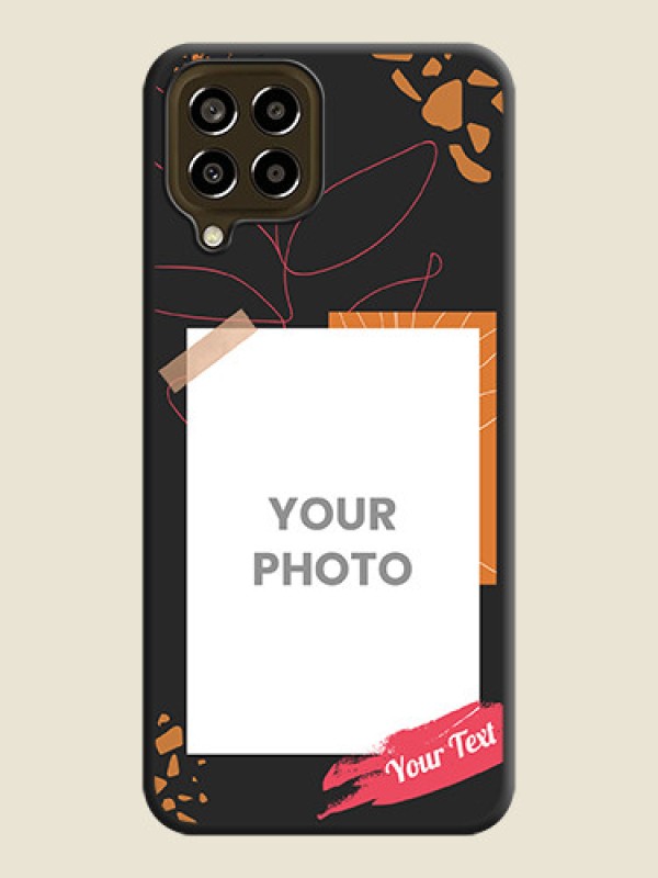 Custom Orange Photo Frame on Space Black Custom Soft Matte Phone Back Cover - Galaxy M33 5G - alternate view