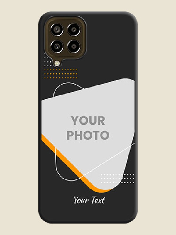 Custom Yellow Triangle on Photo on Space Black Soft Matte Phone Cover - Galaxy M33 5G - alternate view
