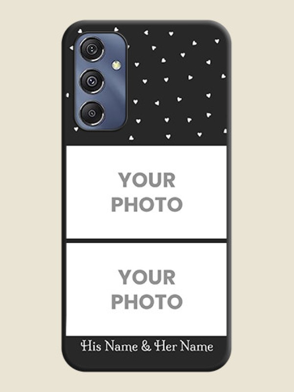 Custom Miniature Love Symbols with Name on Space Black Custom Soft Matte Back Cover - Galaxy M34 5G - alternate view
