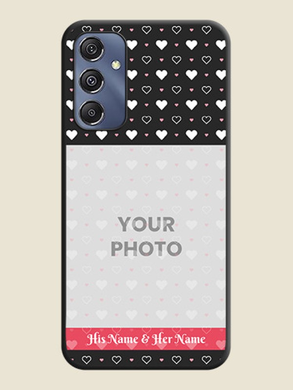 Custom White Color Love Symbols with Text Design - Photo on Space Black Soft Matte Phone Cover - Galaxy M34 5G - alternate view