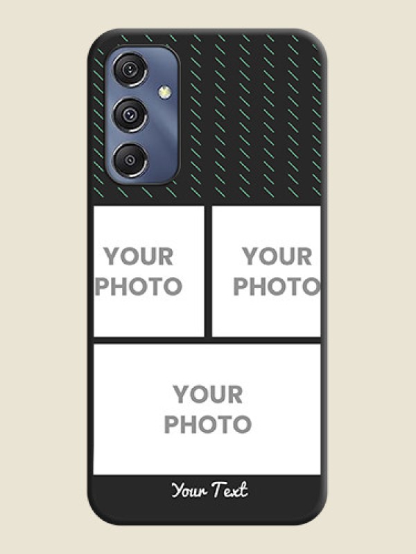 Custom Cross Dotted Pattern with 2 Image Holder on Personalised Space Black Soft Matte Cases - Galaxy M34 5G - alternate view