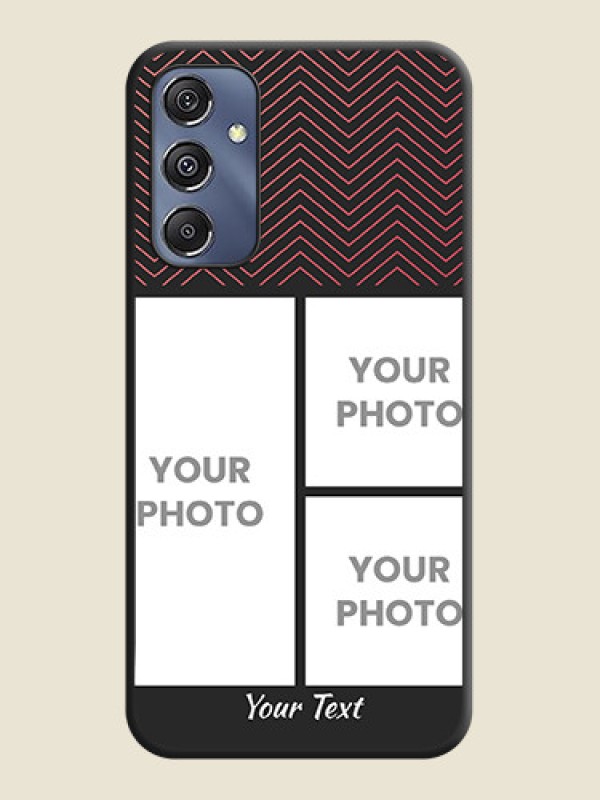 Custom Wave Pattern with 3 Image Holder on Space Black Custom Soft Matte Back Cover - Galaxy M34 5G - alternate view