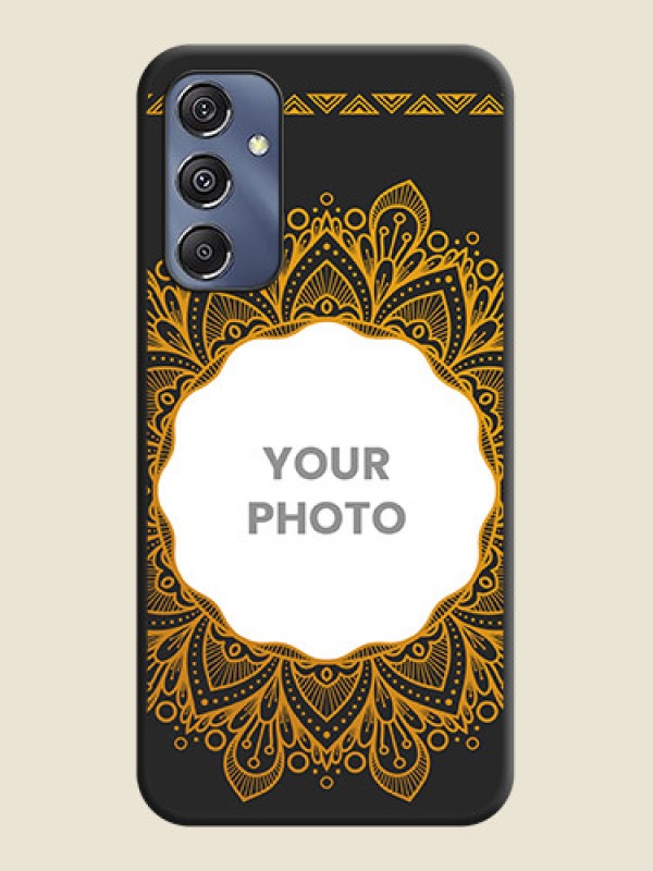 Custom Round Image with Floral Design - Photo on Space Black Soft Matte Mobile Cover - Galaxy M34 5G - alternate view