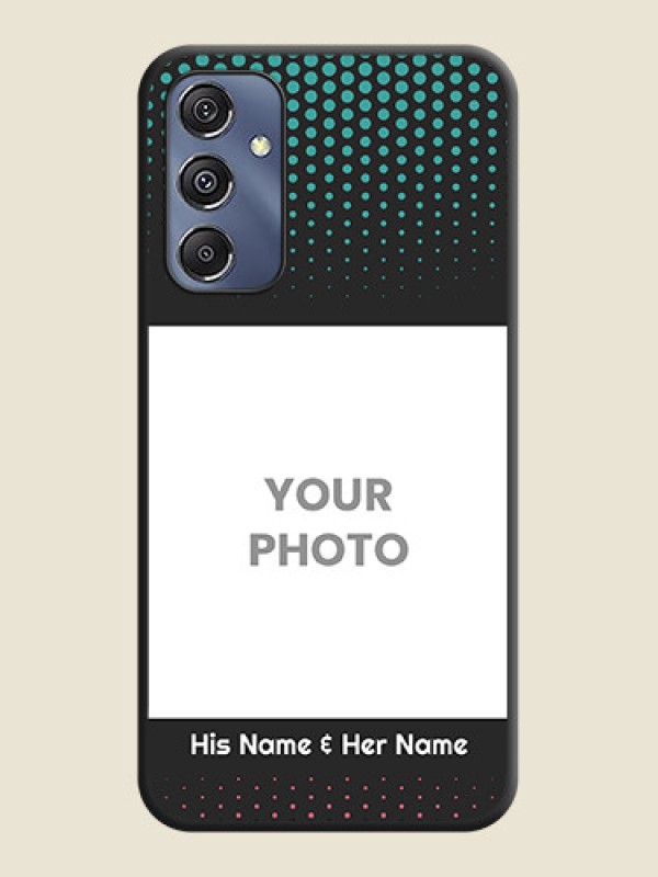 Custom Faded Dots with Grunge Photo Frame and Text on Space Black Custom Soft Matte Phone Cases - Galaxy M34 5G - alternate view