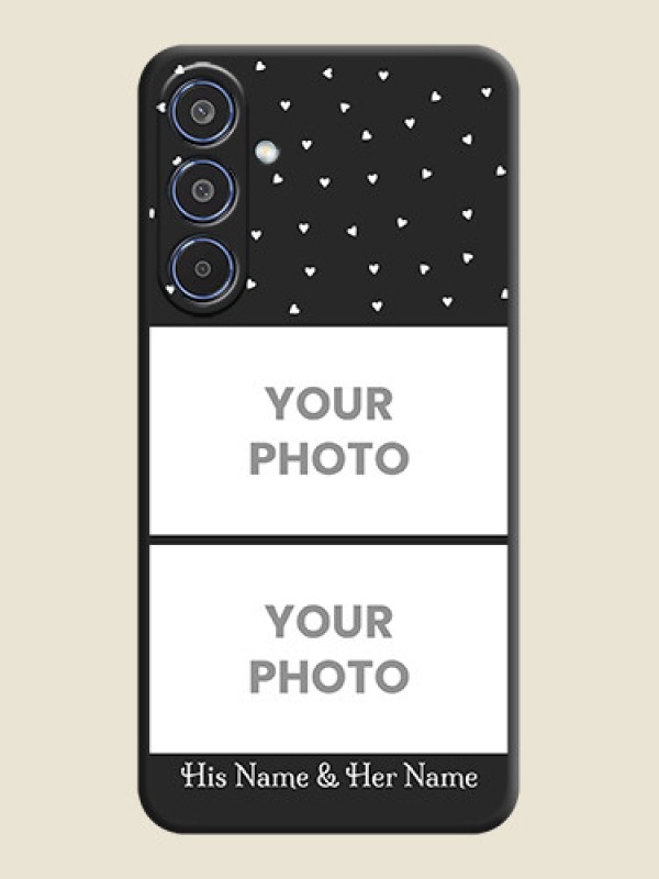 Custom Miniature Love Symbols with Name On Space Black Custom Soft Matte Mobile Back Cover - Samsung Galaxy M35 5G - alternate view