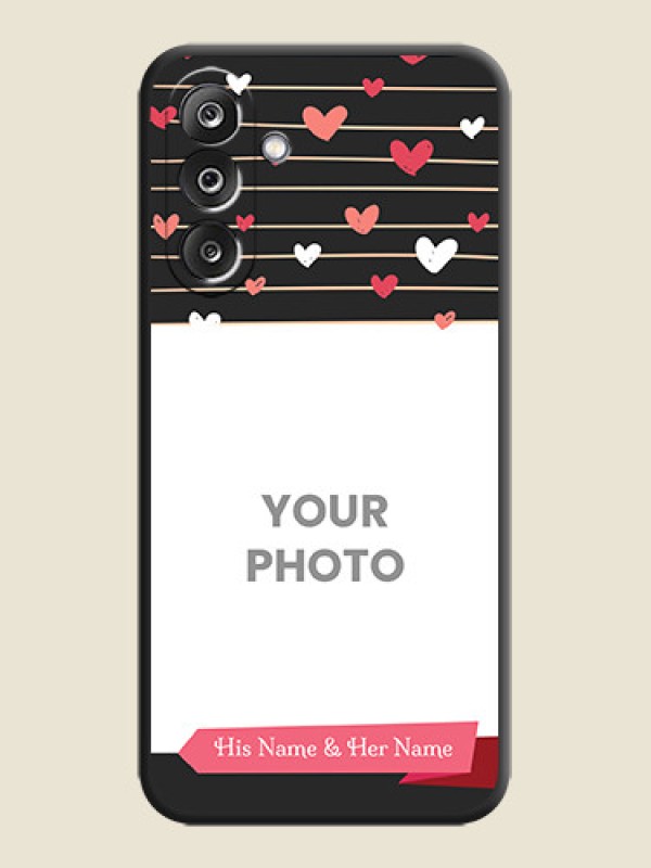 Custom Love Pattern with Name on Pink Ribbon on Photo On Space Black Custom Soft Matte Mobile Back Cover - Samsung Galaxy M36 5G - alternate view