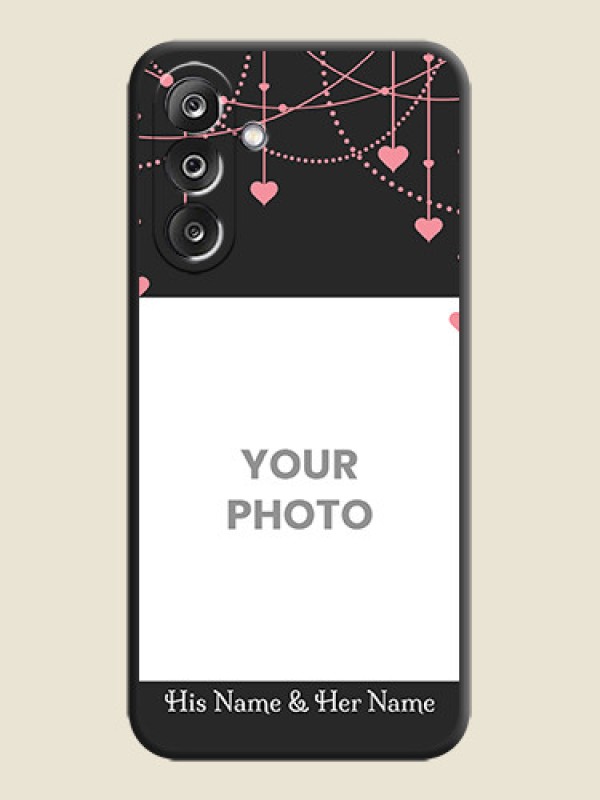 Custom Pink Love Hangings with Text On Space Black Custom Soft Matte Mobile Back Cover - Samsung Galaxy M36 5G - alternate view