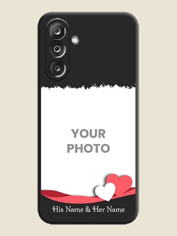 Custom Pin Color Love Shaped Ribbon Design with Text On Space Black Custom Soft Matte Mobile Back Cover - Samsung Galaxy M36 5G - alternate view