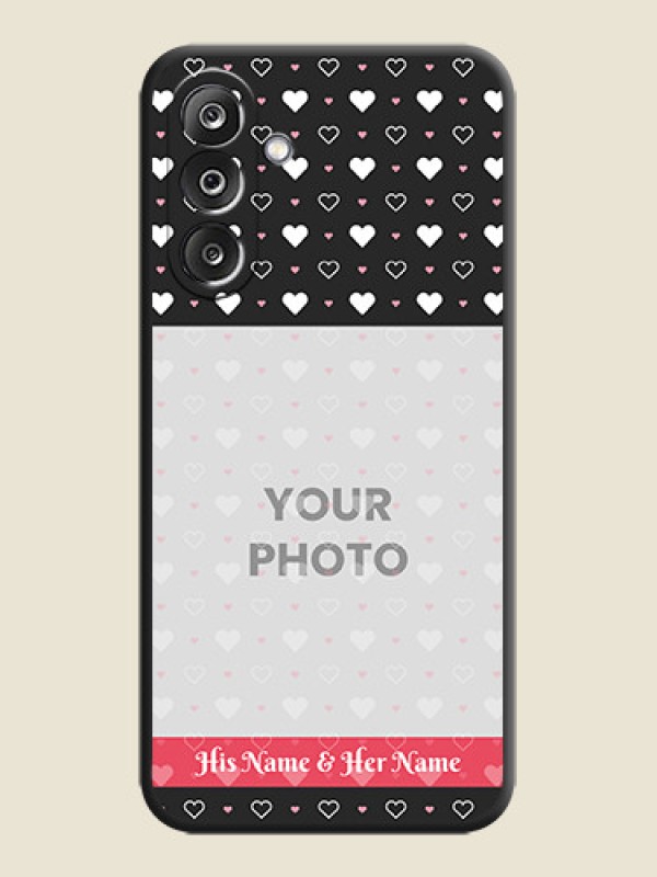 Custom White Color Love Symbols with Text Design on Photo On Space Black Custom Soft Matte Mobile Back Cover - Samsung Galaxy M36 5G - alternate view