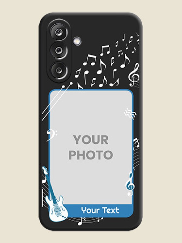 Custom Musical Theme Design with Text on Photo On Space Black Custom Soft Matte Mobile Back Cover - Samsung Galaxy M36 5G - alternate view