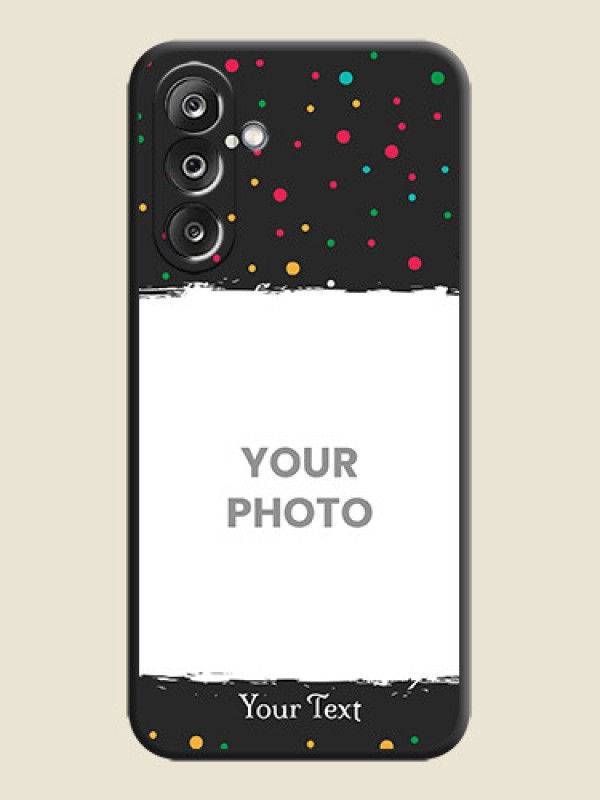 Custom Multicolor Dotted Pattern with Text On Space Black Custom Soft Matte Mobile Back Cover - Samsung Galaxy M36 5G - alternate view