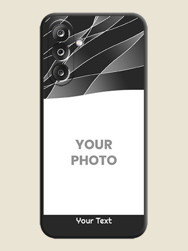 Custom Mixed Wave Lines on Photo On Space Black Custom Soft Matte Mobile Back Cover - Samsung Galaxy M36 5G - alternate view