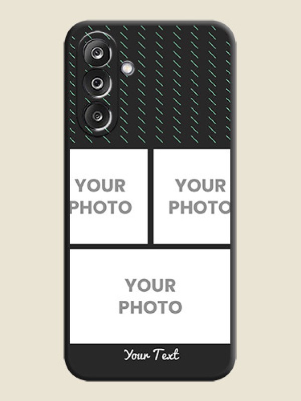 Custom Cross Dotted Pattern with 2 Image Holder On Space Black Custom Soft Matte Mobile Back Cover - Samsung Galaxy M36 5G - alternate view