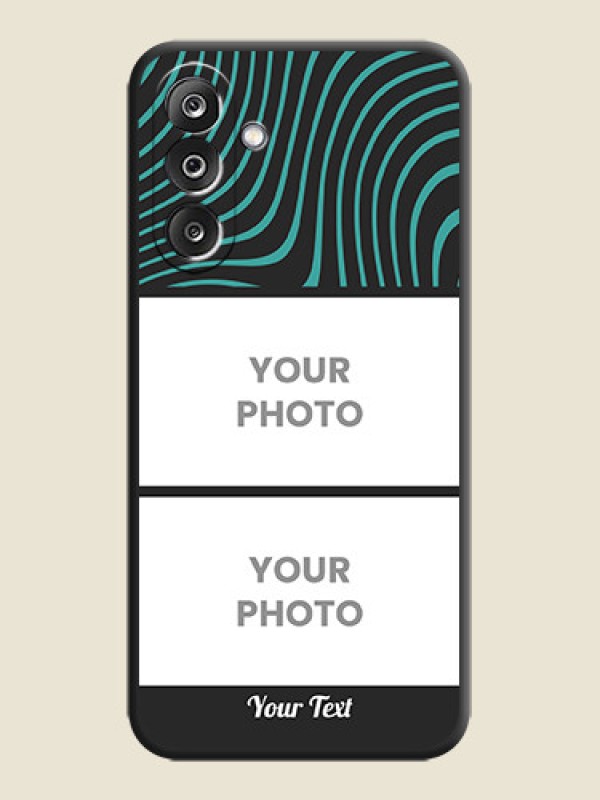 Custom Wave Pattern with 2 Image Holder On Space Black Custom Soft Matte Mobile Back Cover - Samsung Galaxy M36 5G - alternate view