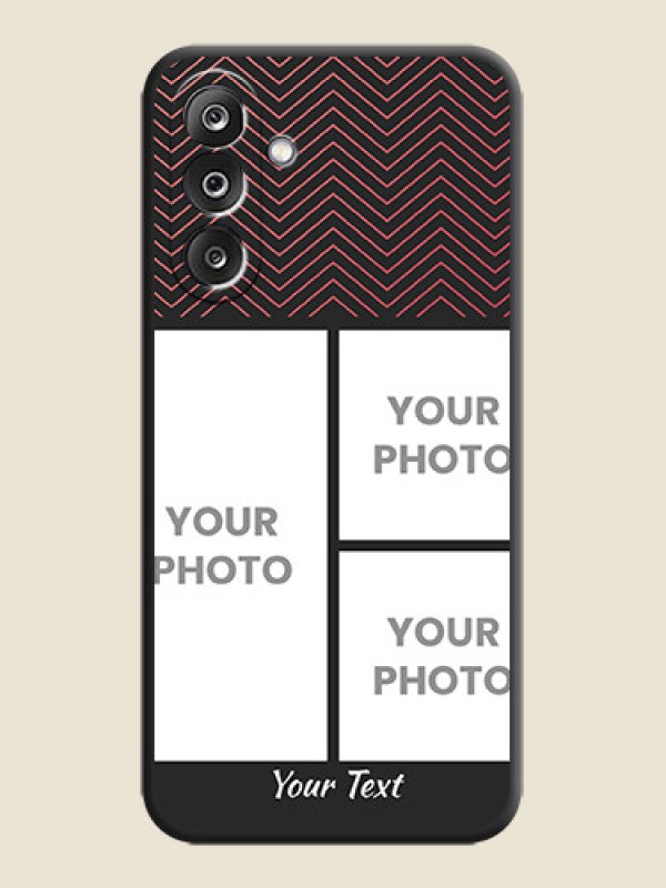 Custom Wave Pattern with 3 Image Holder On Space Black Custom Soft Matte Mobile Back Cover - Samsung Galaxy M36 5G - alternate view