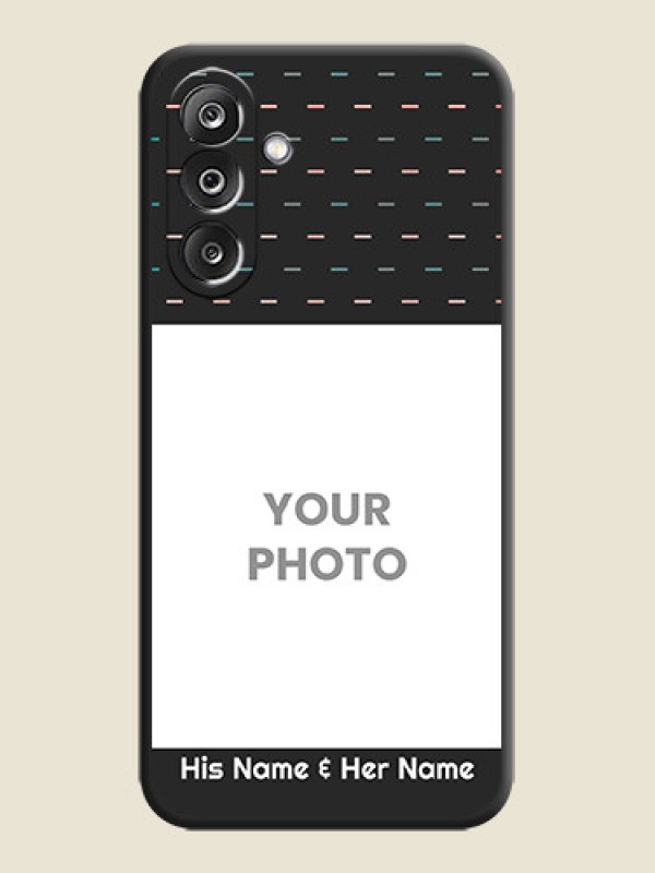 Custom Line Pattern Design with Text On Space Black Custom Soft Matte Mobile Back Cover - Samsung Galaxy M36 5G - alternate view