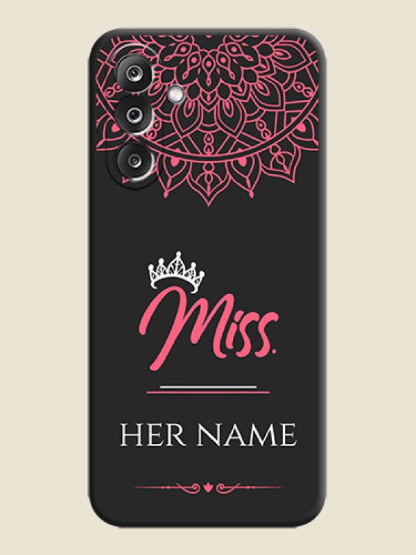 Custom Mrs Name with Floral Design On Space Black Custom Soft Matte Mobile Back Cover - Samsung Galaxy M36 5G - alternate view