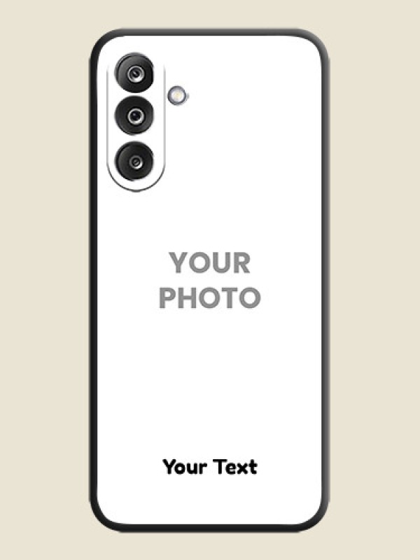 Custom Full Single Pic Upload With Text On Space Black Custom Soft Matte Mobile Back Cover - Samsung Galaxy M36 5G - alternate view