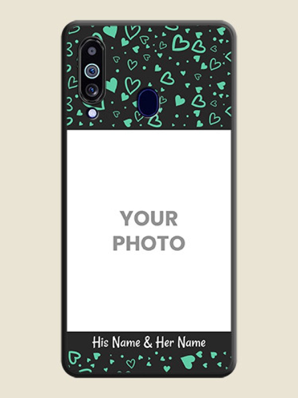 Custom Sea Green Indefinite Love Pattern on Photo on Space Black Soft Matte Mobile Cover - Galaxy M40 - alternate view