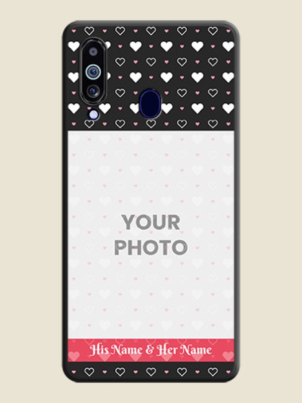 Custom White Color Love Symbols with Text Design on Photo on Space Black Soft Matte Phone Cover - Galaxy M40 - alternate view