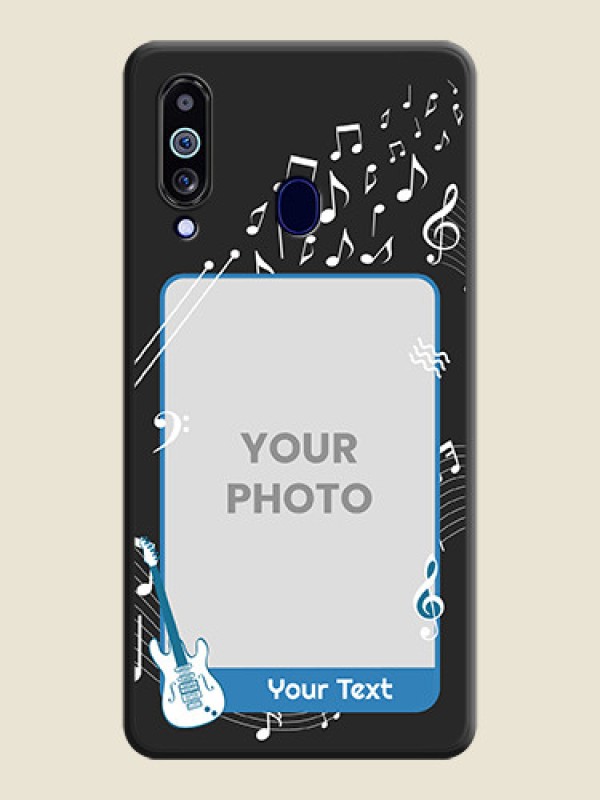 Custom Musical Theme Design with Text on Photo on Space Black Soft Matte Mobile Case - Galaxy M40 - alternate view